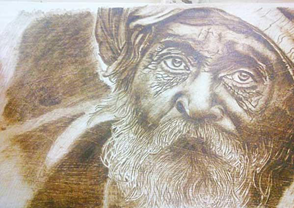 سوخته نگاری ، نقش قلم داغ روی بوم چوبی-lwtCWFTntm